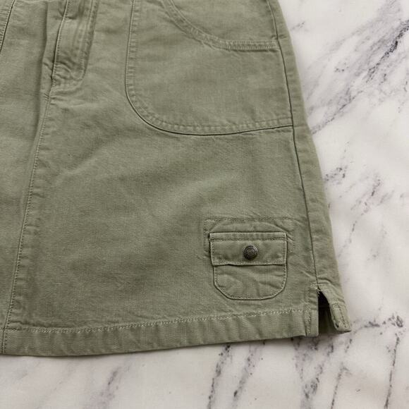 Lands End Womens Vintage Y2k Skort Size M Taupe Gray Cargo Cotton - Picture 3 of 12